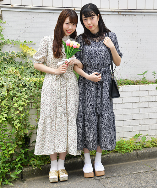 PairPair（ペアペア）の「花柄ティアードワンピース（ワンピース・レディース・アイボリー/ブラック・FREE）」の13枚目の写真