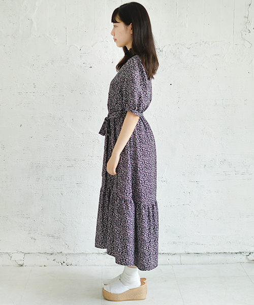 PairPair（ペアペア）の「花柄ティアードワンピース（ワンピース・レディース・アイボリー/ブラック・FREE）」の10枚目の写真