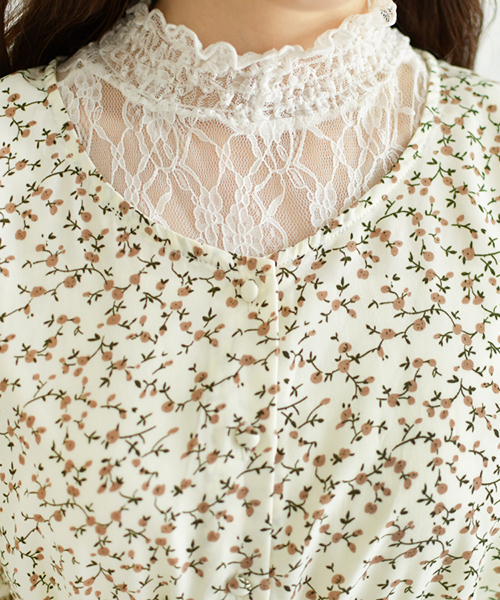 PairPair（ペアペア）の「花柄ティアードワンピース（ワンピース・レディース・アイボリー/ブラック・FREE）」の7枚目の写真