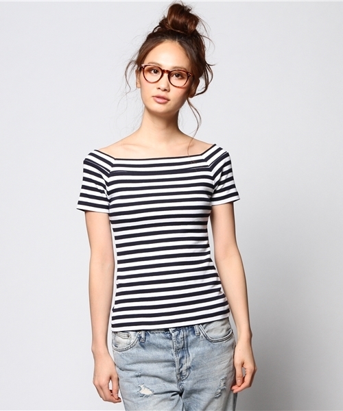 ROSE BUD（ローズバッド）の「LCTT-141152 OFFSHOULDER TOPS（Tシャツ/カットソー・レディース・ネイビー/ブラック/レッド/オフホワイト/ブラック系その他・ONE SIZE）」の12枚目の写真