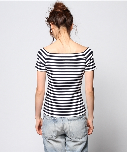 ROSE BUD（ローズバッド）の「LCTT-141152 OFFSHOULDER TOPS（Tシャツ/カットソー・レディース・ネイビー/ブラック/レッド/オフホワイト/ブラック系その他・ONE SIZE）」の10枚目の写真