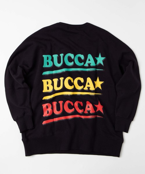 BUCCA 44（ブッカフォーティーフォー）の「【BUCCA 44】3段ロゴドルマンクルーネックスウェット（スウェット・メンズ・ホワイト/ブラック・MEDIUM/LARGE/X-LARGE/XX-LARGE/XXX-LARGE）」の4枚目の写真