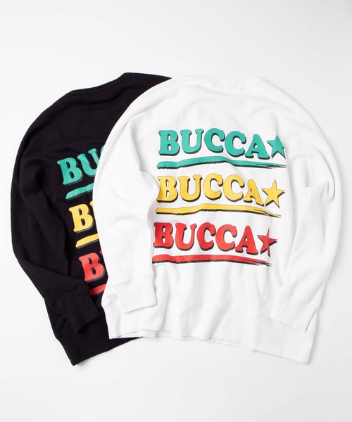 BUCCA 44（ブッカフォーティーフォー）の「【BUCCA 44】3段ロゴドルマンクルーネックスウェット（スウェット・メンズ・ホワイト/ブラック・MEDIUM/LARGE/X-LARGE/XX-LARGE/XXX-LARGE）」の7枚目の写真