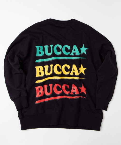 BUCCA 44（ブッカフォーティーフォー）の「【BUCCA 44】3段ロゴドルマンクルーネックスウェット（スウェット・メンズ・ホワイト/ブラック・MEDIUM/LARGE/X-LARGE/XX-LARGE/XXX-LARGE）」の2枚目の写真