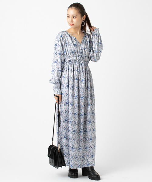 ワンピース ワンピースサテン花柄ワンピース ワンピース Mystic ミスティック のファッション