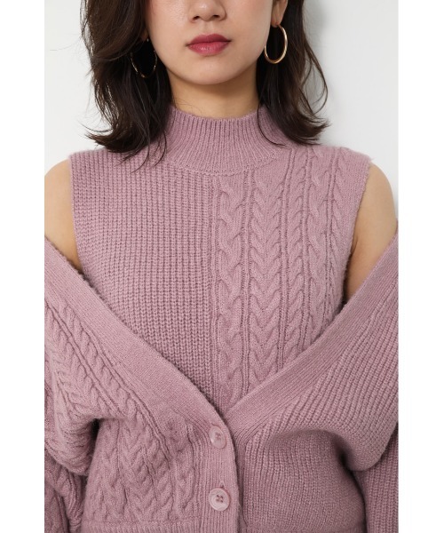 ミックスケーブルニットワンピース ワンピース Rienda リエンダ のファッション ワンピース セール