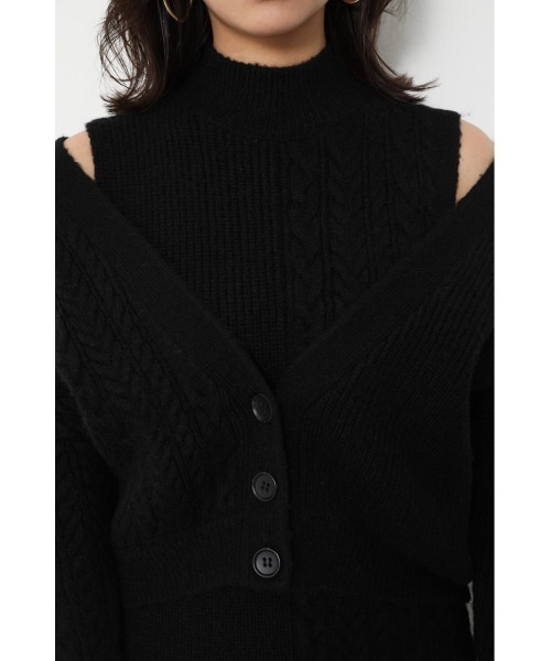 ミックスケーブルニットワンピース ワンピース Rienda リエンダ のファッション ワンピース セール