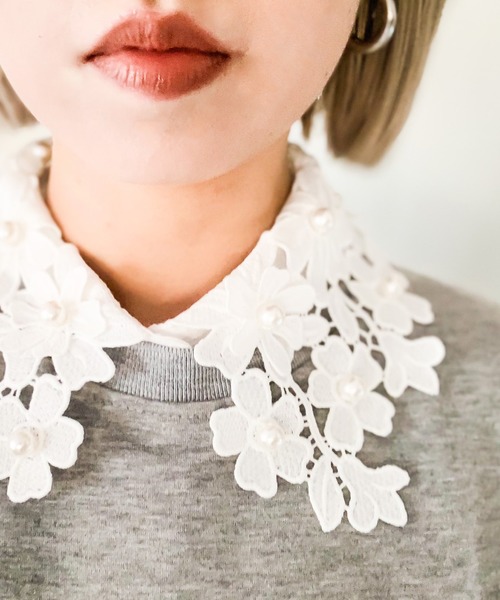 Narcissus（ナルシス）の「【Narcissu】パールフラワー付け襟（付け襟・レディース・ホワイト・FREE）」の8枚目の写真