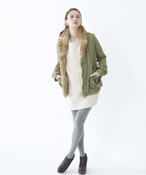 Another Edition（アナザーエディション）の「【展開店舗限定】ae SWL RABBIT CT（ミリタリージャケット・レディース・ベージュ/オリーブ・SMALL/MEDIUM）」の18枚目の写真