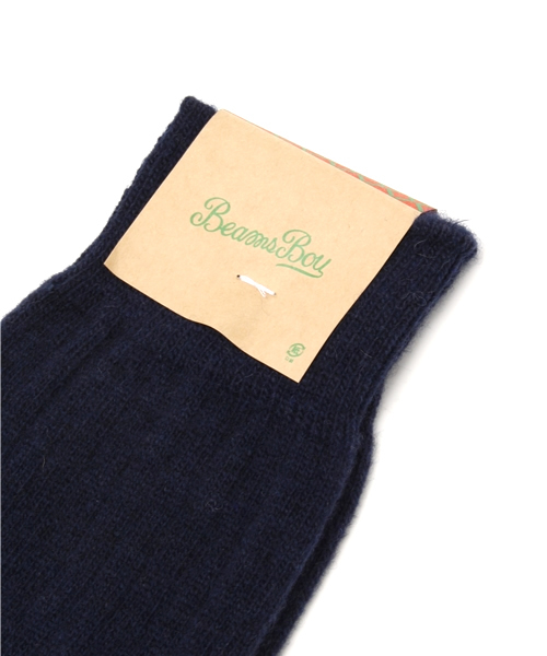 BEAMS BOY(ビームスボーイ)の「BEAMS BOY / ソリッド リブ ハイソックス(ソックス/靴下・レディース・ナチュラル/グレー/ネイビー・ONE SIZE)」の4枚目の写真
