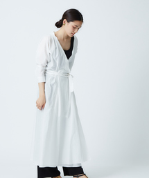 qualite | コットンカシュクールロングシャツドレス(シャツワンピース)
