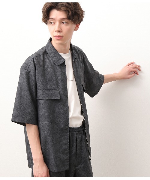 JUNRED(ジュンレッド)の「【セットアップ対応】オリジナルペイズリープリントブルゾン(ブルゾン・メンズ・ブラック/ネイビー・M/L)」の2枚目の写真