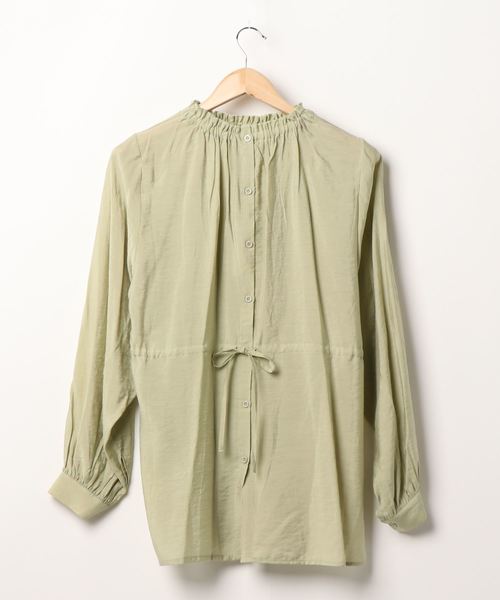 archives（アルシーヴ）の「シアーモックネックブラウス（シャツ/ブラウス・レディース・オフホワイト/ブルー/ミント/ピンク系その他・MEDIUM）」の5枚目の写真