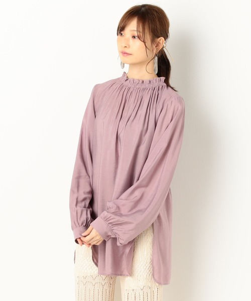 archives（アルシーヴ）の「シアーモックネックブラウス（シャツ/ブラウス・レディース・オフホワイト/ブルー/ミント/ピンク系その他・MEDIUM）」の13枚目の写真