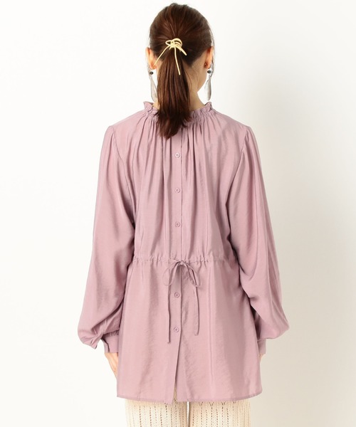 archives（アルシーヴ）の「シアーモックネックブラウス（シャツ/ブラウス・レディース・オフホワイト/ブルー/ミント/ピンク系その他・MEDIUM）」の12枚目の写真