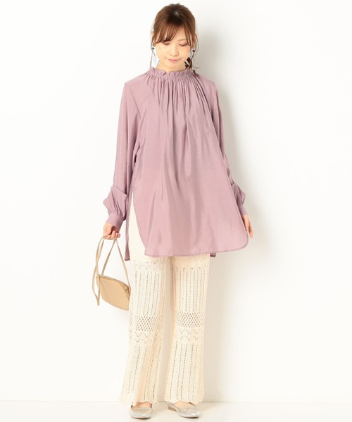 archives（アルシーヴ）の「シアーモックネックブラウス（シャツ/ブラウス・レディース・オフホワイト/ブルー/ミント/ピンク系その他・MEDIUM）」の14枚目の写真