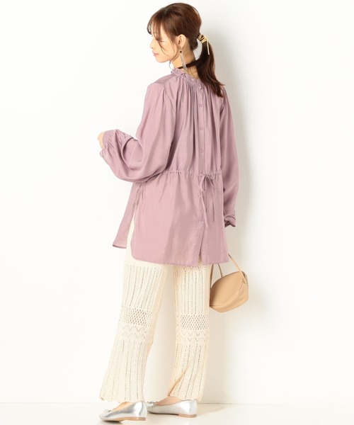 archives（アルシーヴ）の「シアーモックネックブラウス（シャツ/ブラウス・レディース・オフホワイト/ブルー/ミント/ピンク系その他・MEDIUM）」の15枚目の写真