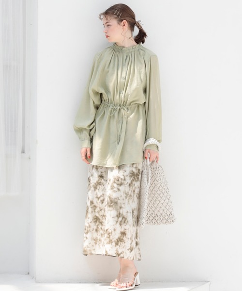 archives（アルシーヴ）の「シアーモックネックブラウス（シャツ/ブラウス・レディース・オフホワイト/ブルー/ミント/ピンク系その他・MEDIUM）」の21枚目の写真