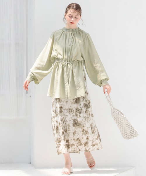 archives（アルシーヴ）の「シアーモックネックブラウス（シャツ/ブラウス・レディース・オフホワイト/ブルー/ミント/ピンク系その他・MEDIUM）」の22枚目の写真