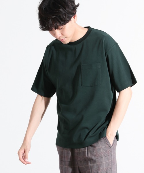 LAKOLE（ラコレ）の「度詰めスムースTシャツ / LAKOLE（Tシャツ/カットソー・メンズ・ホワイト/ブラウン/グレイッシュベージュ/グリーン/ダークネイビー・SMALL/MEDIUM/LARGE）」の4枚目の写真