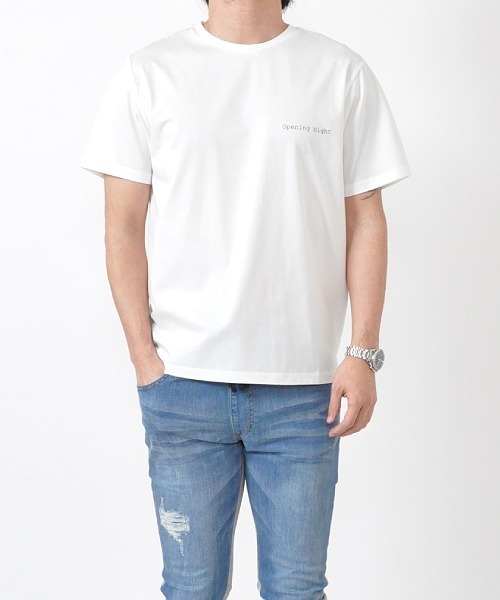 Hub&Spoke(ハブアンドスポーク)の「シルケットコットンバックプリントTシャツ(Tシャツ/カットソー・メンズ・ミント/グレー/オフホワイト・MEDIUM/LARGE/X-LARGE)」の4枚目の写真