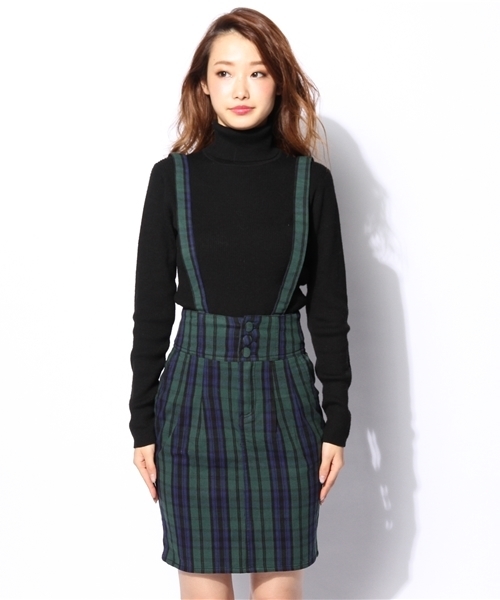 VENCEEXCHANGE（ヴァンスエクスチェンジ）の「チェックトモサスツタイトSK（スカート・レディース・ダークグレー/グリーン/レッド・SMALL/MEDIUM）」の4枚目の写真