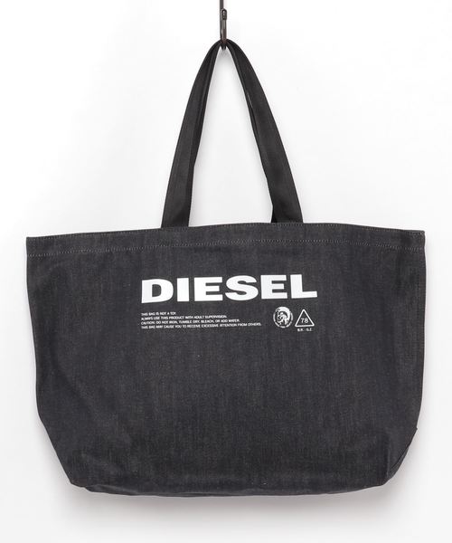 DIESEL(ディーゼル)の「メッセージロゴ デニム トートバッグ(トートバッグ・メンズ・ブラック・F)」の1枚目の写真