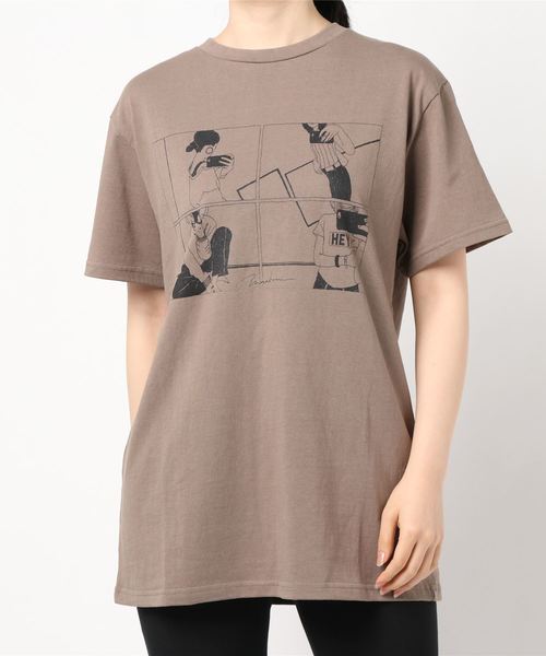 ottilie(オティーリエ)の「4コマプリントTシャツ(Tシャツ/カットソー・レディース・オフホワイト/モカ・FREE)」の5枚目の写真