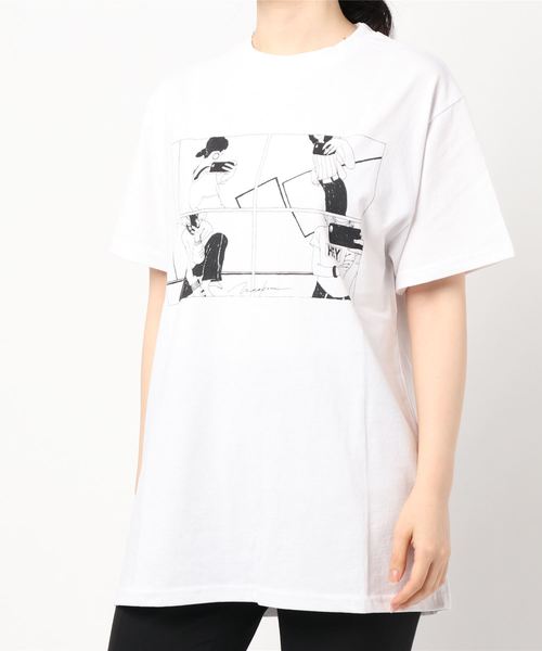 ottilie(オティーリエ)の「4コマプリントTシャツ(Tシャツ/カットソー・レディース・オフホワイト/モカ・FREE)」の6枚目の写真