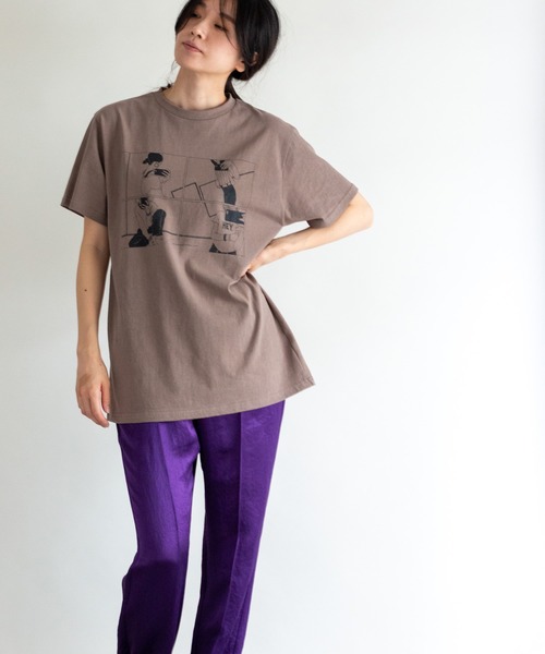 ottilie(オティーリエ)の「4コマプリントTシャツ(Tシャツ/カットソー・レディース・オフホワイト/モカ・FREE)」の16枚目の写真