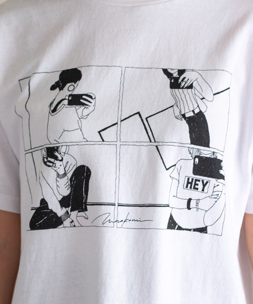 ottilie(オティーリエ)の「4コマプリントTシャツ(Tシャツ/カットソー・レディース・オフホワイト/モカ・FREE)」の9枚目の写真