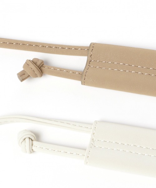 LAKOLE（ラコレ）の「フェイクレザー巾着ショルダーバッグ / LAKOLE（ショルダーバッグ・メンズ・ホワイト/ブラック/ベージュ・FREE）」の12枚目の写真