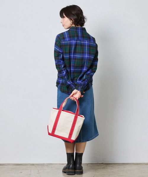 新品未使用／LLBEAN／トートバッグ／M／ボーダー／3色／マルチカラー／赤白青 ボート・アンド・トート、ジップ・トップ スモール（トートバッグ