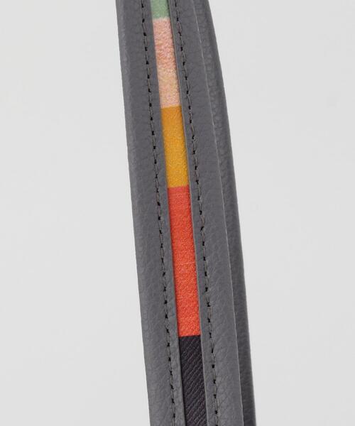 極美品✨ ポールスミス インレイドストライプハンドル トートバック グレー Paul Smith】希少!インレイドストライプハンドル 2WAYバック