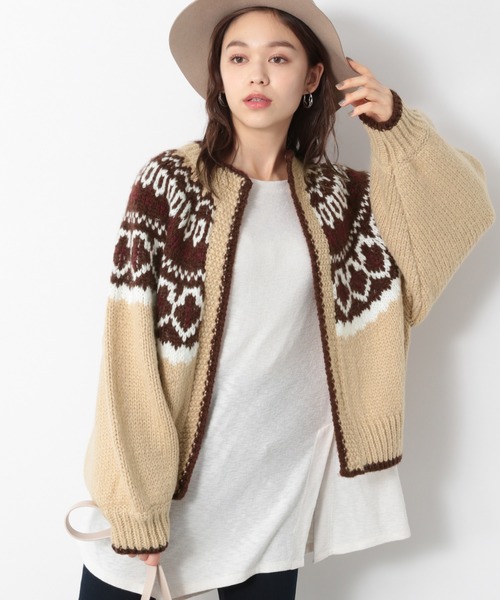 Heather（ヘザー）の「ローゲージノルディックカーデ 918346