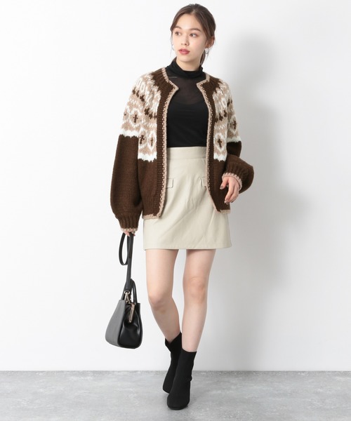 Heather(ヘザー)の「ローゲージノルディックカーデ 918346(カーディガン/ボレロ・レディース・ベージュ/ブラウン/アイボリー・FREE)」の10枚目の写真