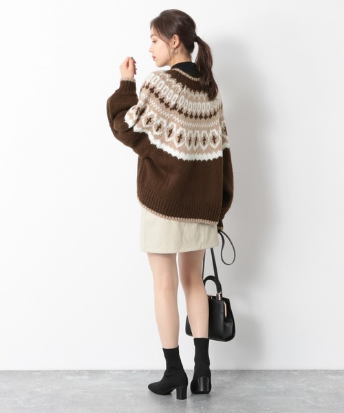 Heather(ヘザー)の「ローゲージノルディックカーデ 918346(カーディガン/ボレロ・レディース・ベージュ/ブラウン/アイボリー・FREE)」の12枚目の写真
