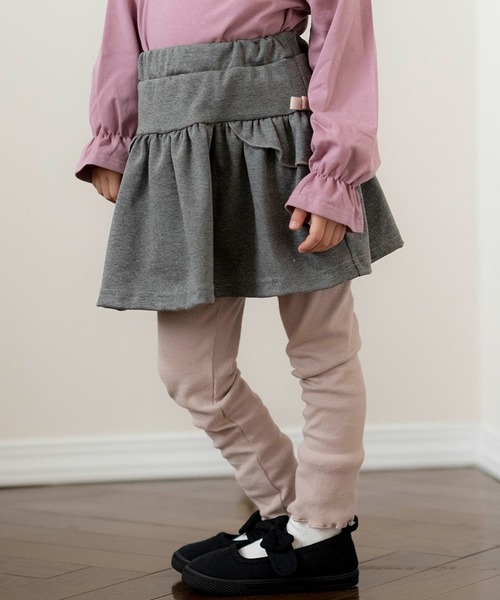 Catherine Cottage（キャサリンコテージ）の「ポケット付きフリルスカッツ（スカート・キッズ・杢グレー/グレー/ブラック/ネイビー/ライラック/ピンク・130/140/120/100/110/150）」の4枚目の写真