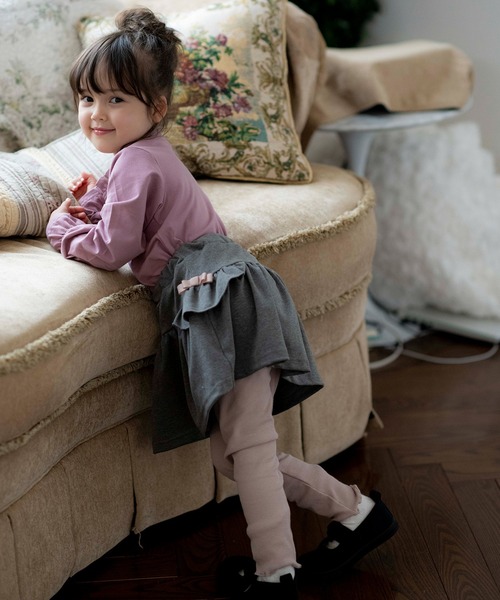 Catherine Cottage（キャサリンコテージ）の「ポケット付きフリルスカッツ（スカート・キッズ・杢グレー/グレー/ブラック/ネイビー/ライラック/ピンク・130/140/120/100/110/150）」の21枚目の写真