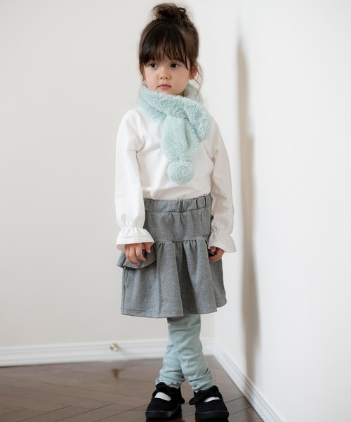 Catherine Cottage（キャサリンコテージ）の「ポケット付きフリルスカッツ（スカート・キッズ・杢グレー/グレー/ブラック/ネイビー/ライラック/ピンク・130/140/120/100/110/150）」の16枚目の写真