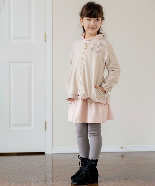 Catherine Cottage（キャサリンコテージ）の「ポケット付きフリルスカッツ（スカート・キッズ・杢グレー/グレー/ブラック/ネイビー/ライラック/ピンク・130/140/120/100/110/150）」の11枚目の写真