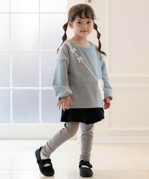 Catherine Cottage（キャサリンコテージ）の「ポケット付きフリルスカッツ（スカート・キッズ・杢グレー/グレー/ブラック/ネイビー/ライラック/ピンク・130/140/120/100/110/150）」の12枚目の写真