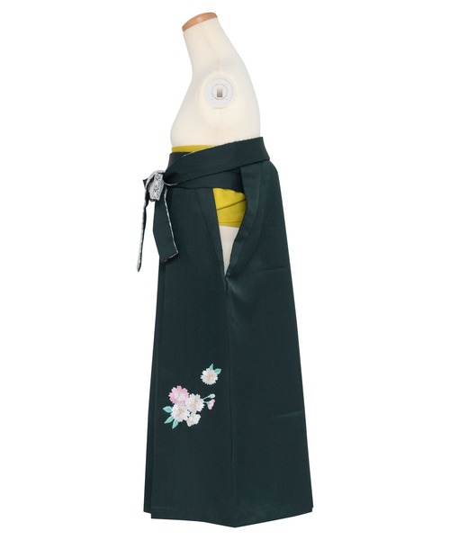 KYOETSU（キョウエツ）の「ガールズレース刺繍袴（着物・キッズ・ダークグリーン/ネイビー/アイボリー/ダークパープル/イエロー/エンジ・84/80/91/87）」の9枚目の写真