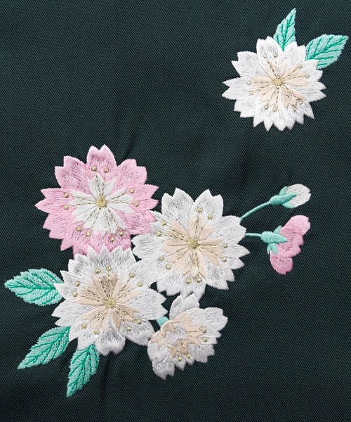 KYOETSU（キョウエツ）の「ガールズレース刺繍袴（着物・キッズ・ダークグリーン/ネイビー/アイボリー/ダークパープル/イエロー/エンジ・84/80/91/87）」の12枚目の写真