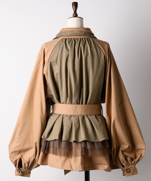 LA BELLE ETUDE（ラベルエチュード）の「【Belle vintage】バイカラーショートトレンチ（トレンチコート・レディース・ベージュ/ネイビー・FREE）」の16枚目の写真