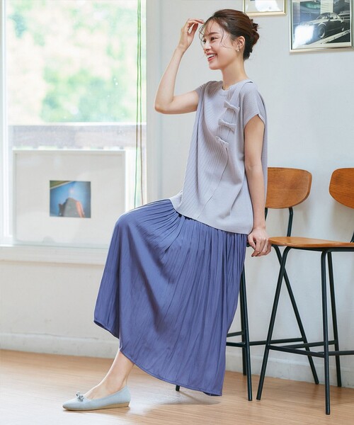 安田美沙子さん着用】ヴィンテージサテンプリーツスカート