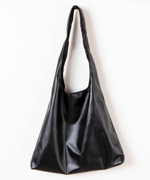 WEGO（ウィゴー）の「WEGO/フェイクレザーワンショルダートート（トートバッグ・メンズ・ブラック・FREE）」の4枚目の写真