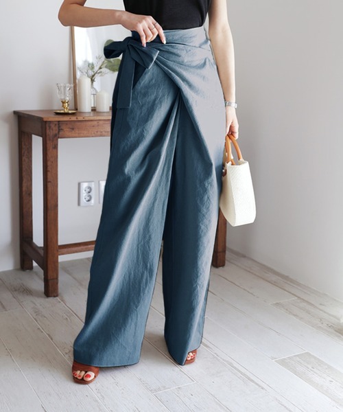 Girly Doll(ガーリードール)の「カシュクールワイドロングパンツ(その他パンツ・レディース・ホワイト/ベージュ/カーキ/キャメル/ブルー・M/L)」の14枚目の写真
