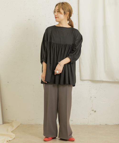 ITEMS URBANRESEARCH（アイテムズ アーバンリサーチ）の「センタープレスパンツ（その他パンツ・レディース・ブラック/ベージュ/パープル/ブルー・FREE）」の11枚目の写真