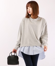 【je crois soi】レイヤード風 長袖カットソー